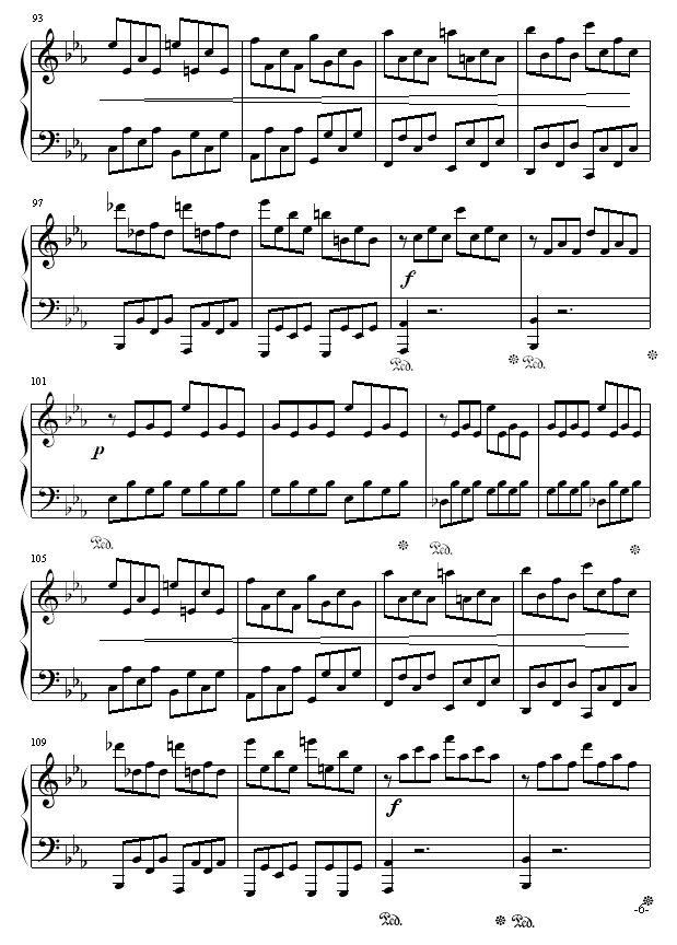 悲怆奏鸣曲第一乐章(钢琴谱)6