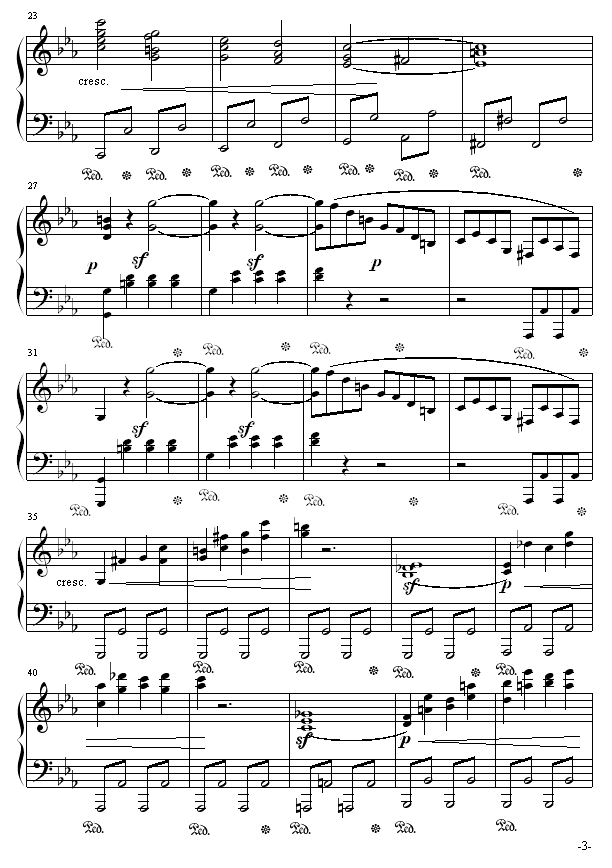 悲怆奏鸣曲第一乐章(钢琴谱)3