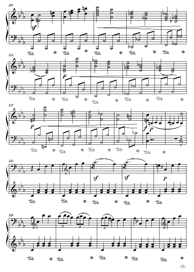 悲怆奏鸣曲第一乐章(钢琴谱)11
