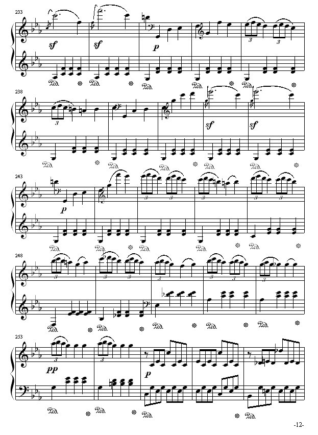 悲怆奏鸣曲第一乐章(钢琴谱)12