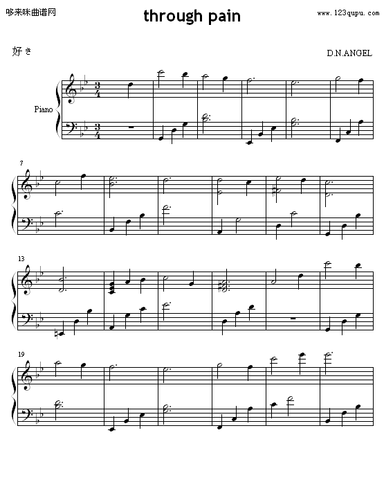 throughpain-天使怪盗-动漫影视(钢琴谱)1