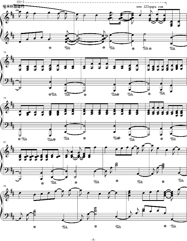 动画片主题曲-动漫影视(钢琴谱)6