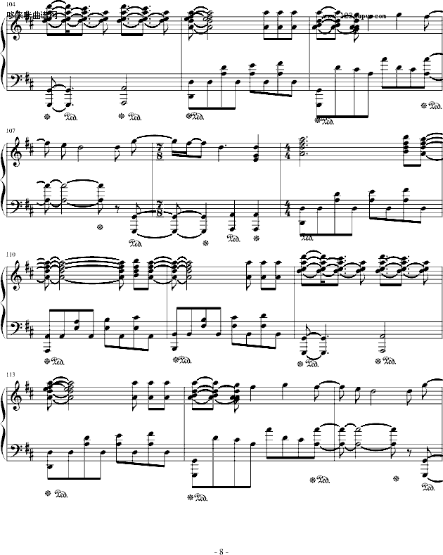 动画片主题曲-动漫影视(钢琴谱)8