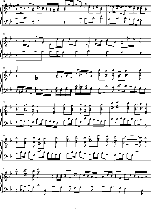 高达SEED主题曲复调钢琴版-GundamSeed(钢琴谱)5