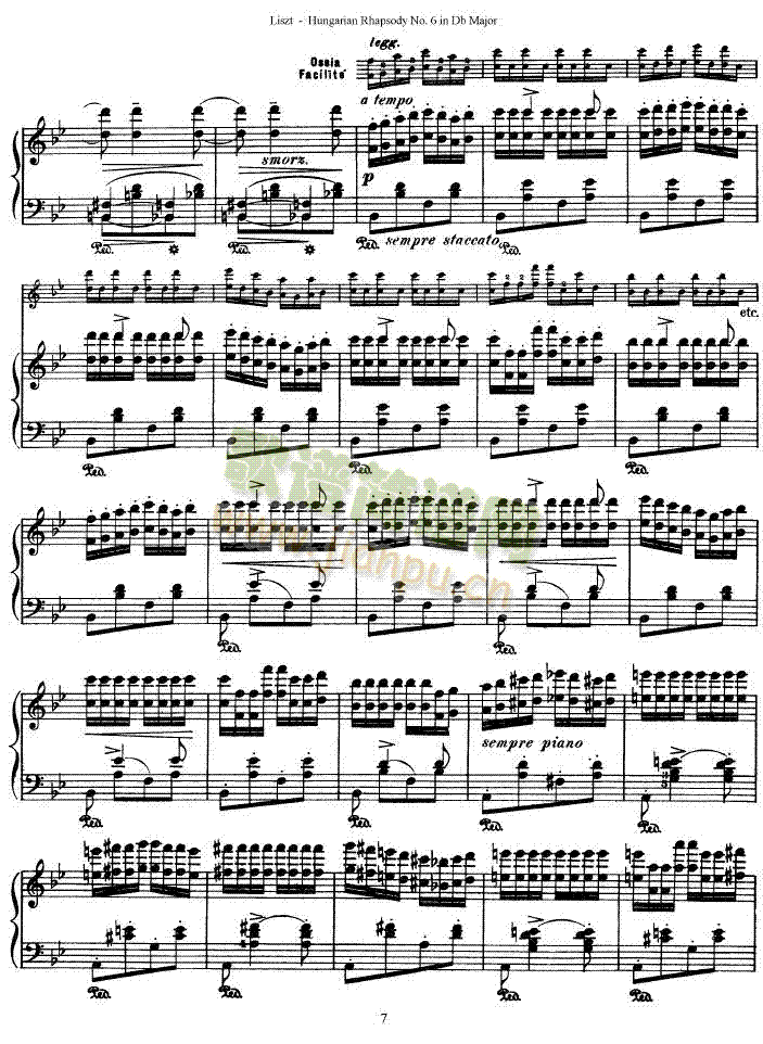 匈牙利狂想曲第六号(钢琴谱)7