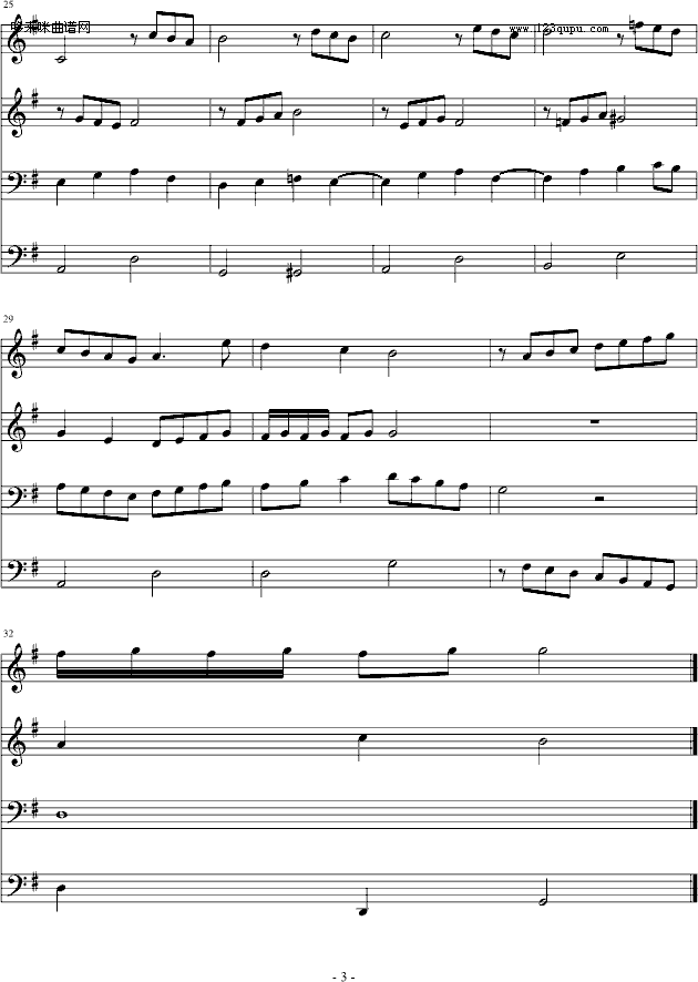 四声部小曲-每一天(钢琴谱)3