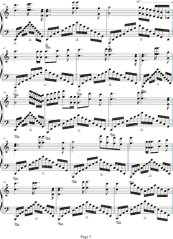 Wonderland(钢琴谱)5