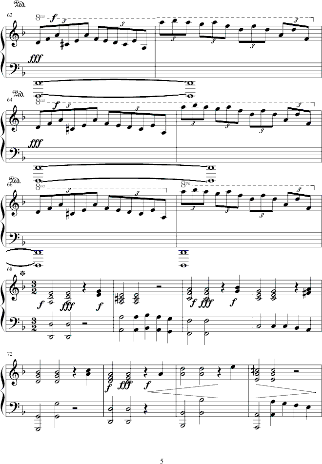 萨拉邦变奏曲-Sarabande(钢琴谱)5