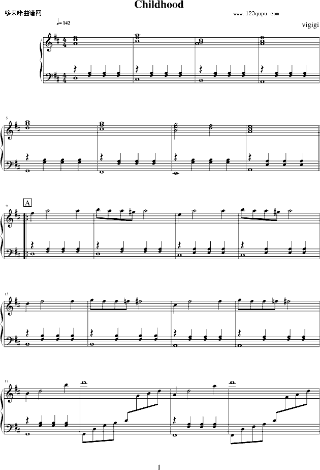 childhood-(春天华尔兹)-影视(钢琴谱)1
