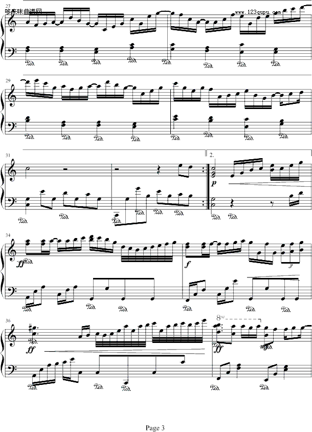 忘却不了的泪%%-.伊dên(钢琴谱)3