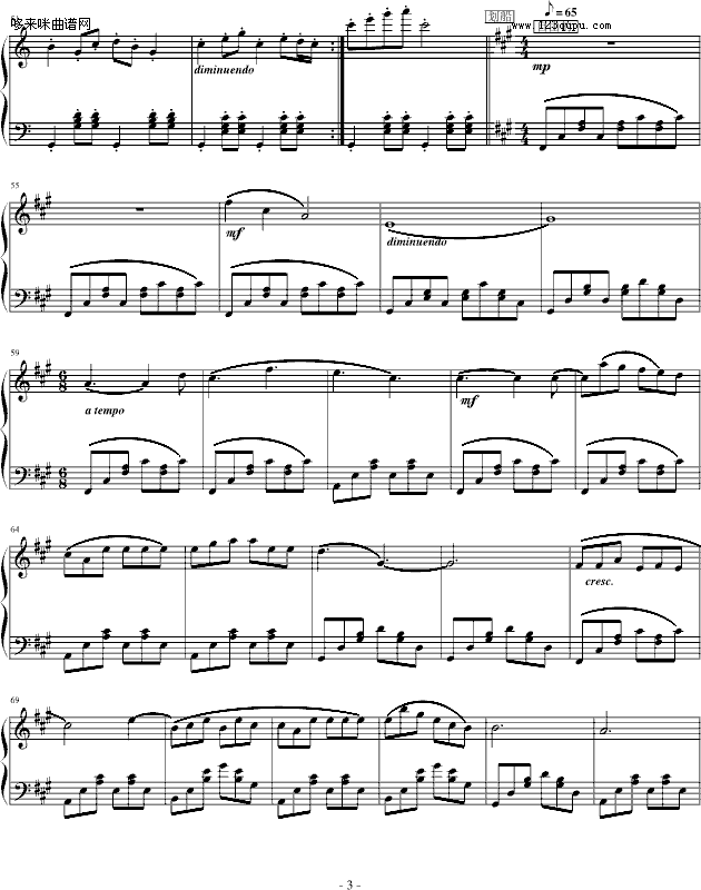 爱NO.1白玫瑰爱的乐章-jerry5743(钢琴谱)3