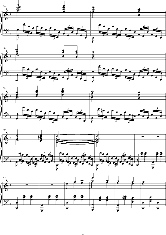 第捏伯河掀起了怒涛(钢琴谱)3