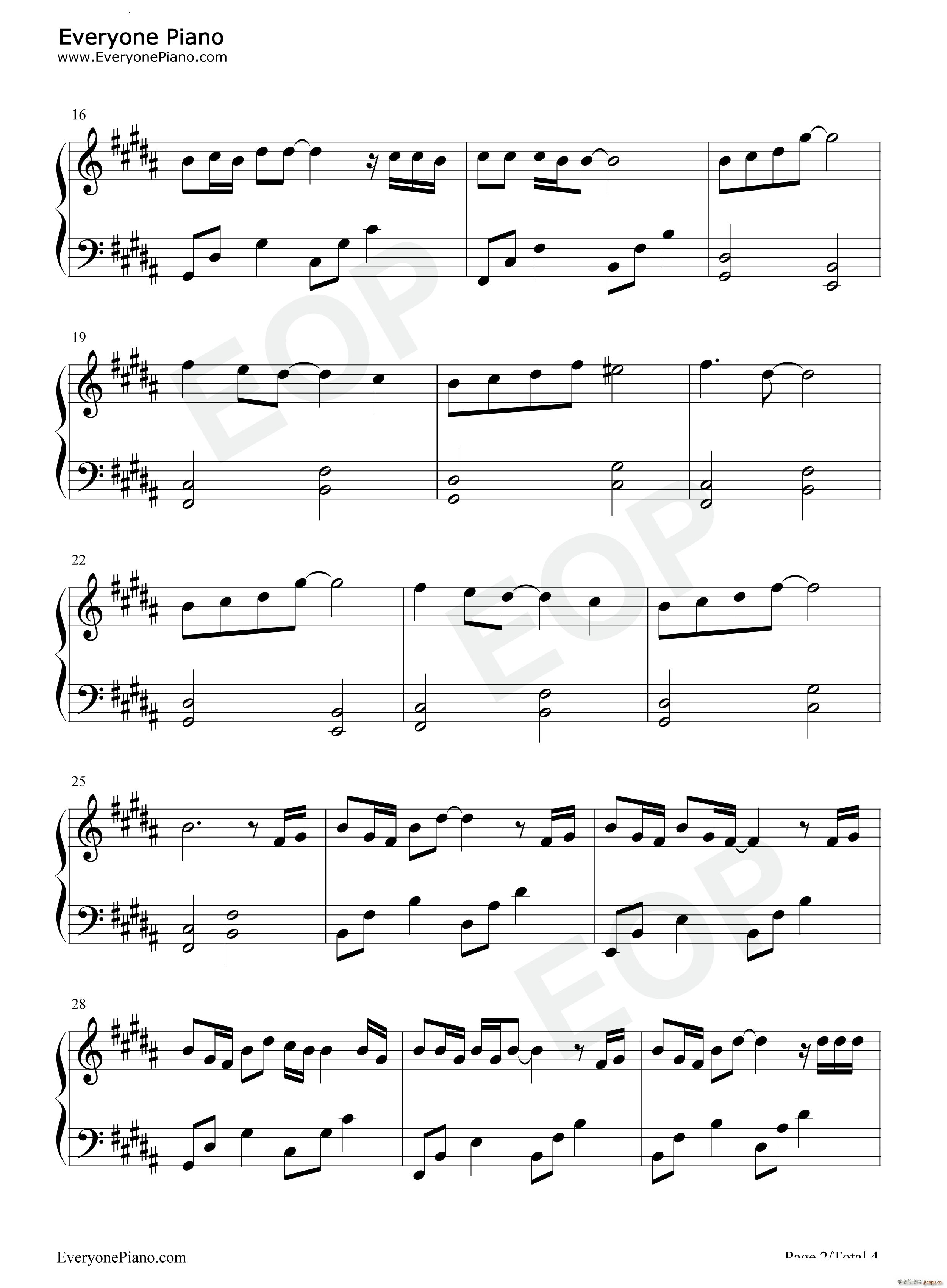 你的简单版(钢琴谱)3