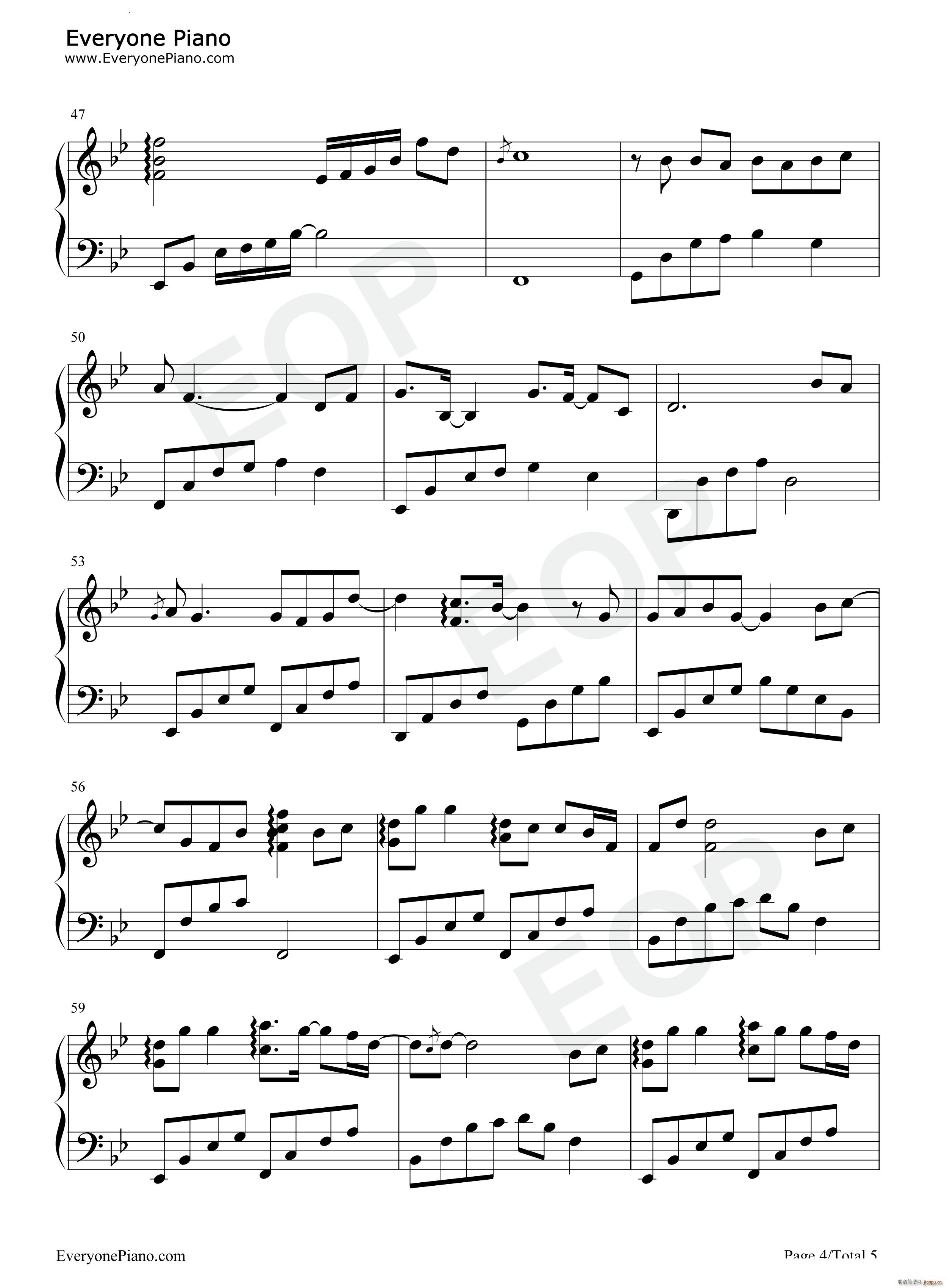 万物不如你长相思主题曲(钢琴谱)5