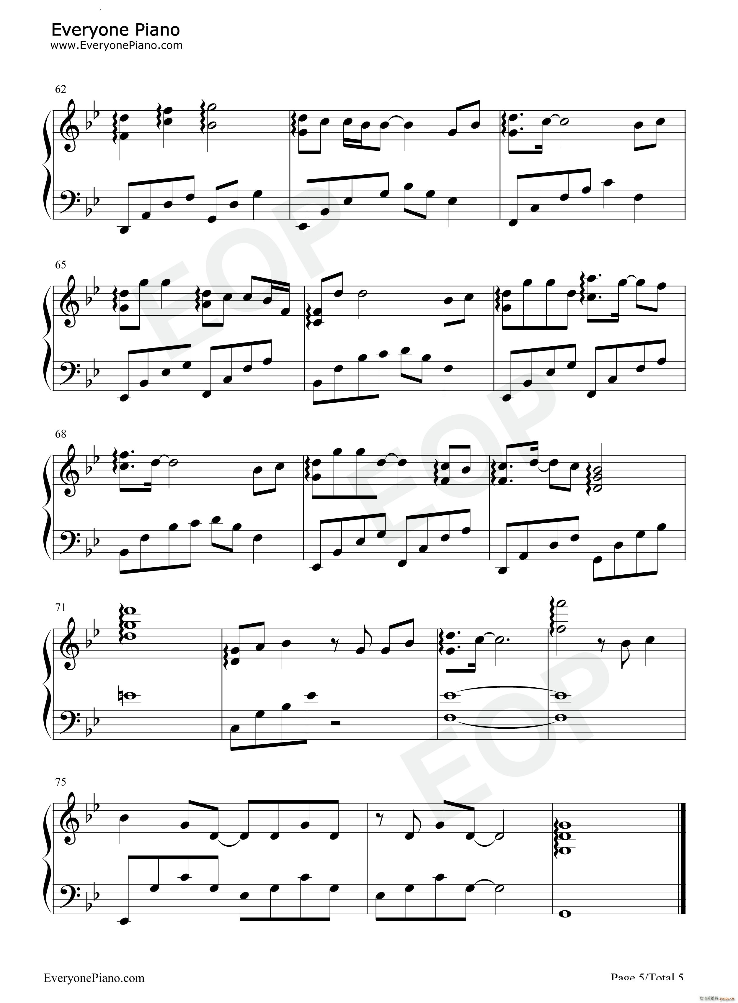 万物不如你长相思主题曲(钢琴谱)6