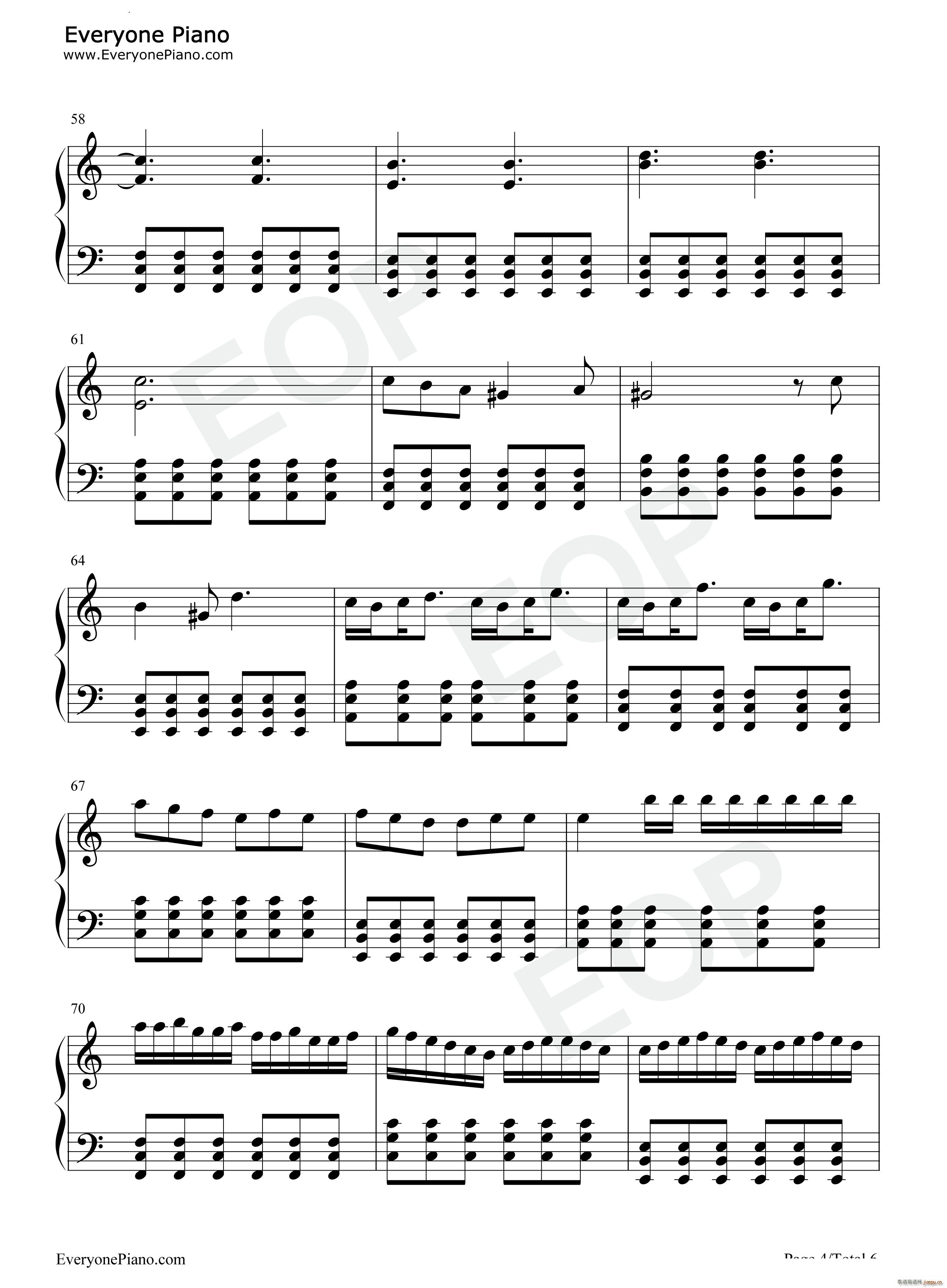 Lonely Day(钢琴谱)5