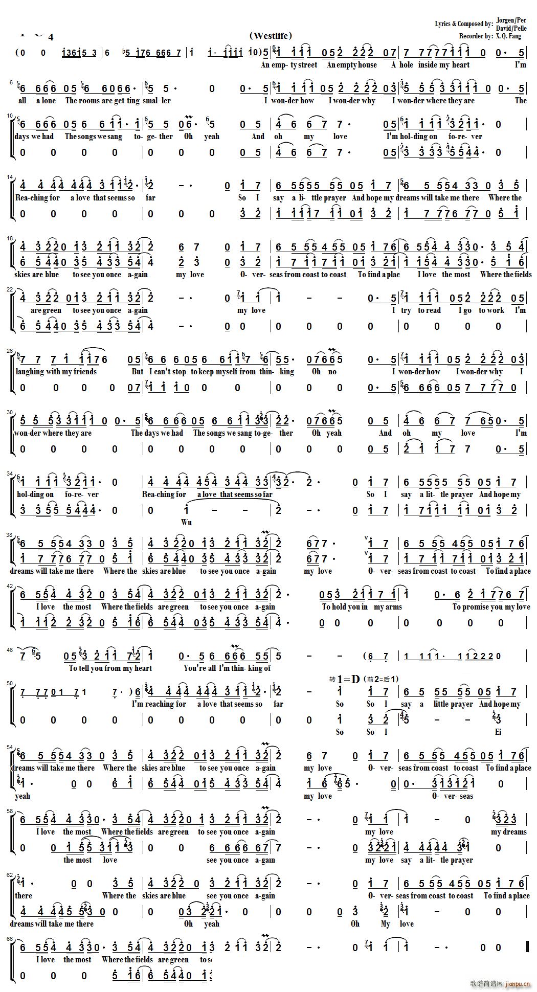 My LoveWestlife(十字及以上)1