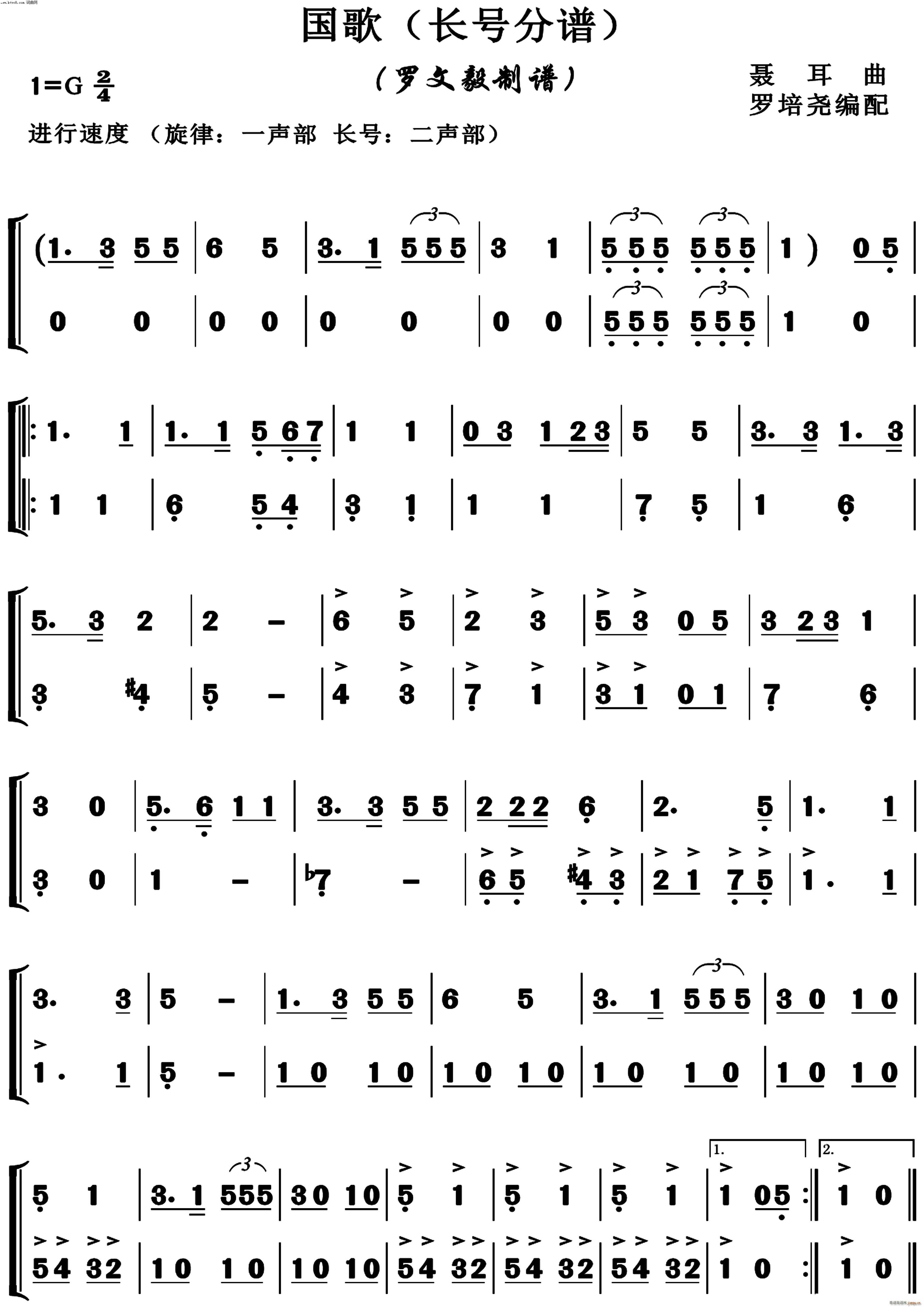 中华人民共和国国歌 长号(十字及以上)1