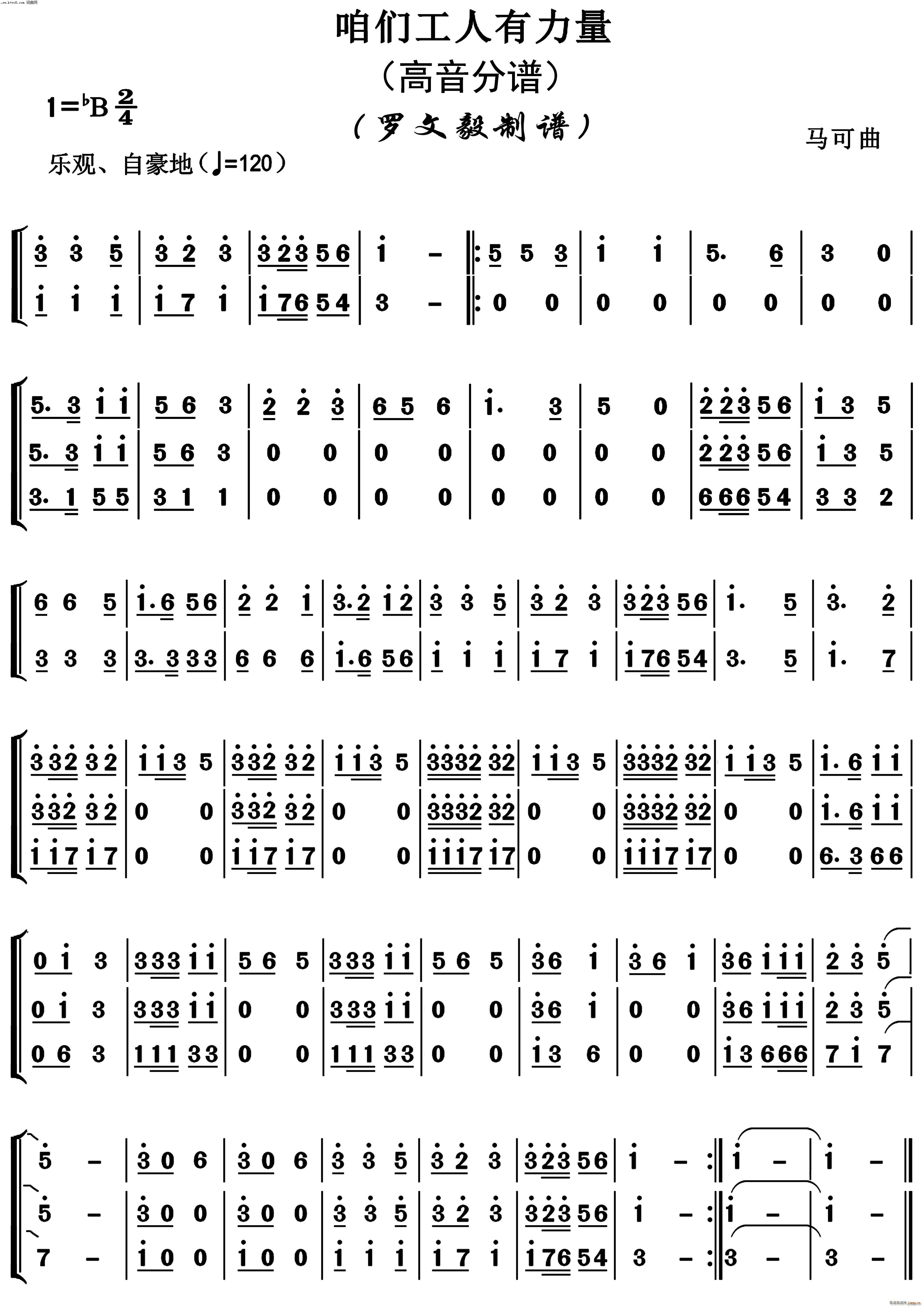 咱们工人有力量 高音(十字及以上)1