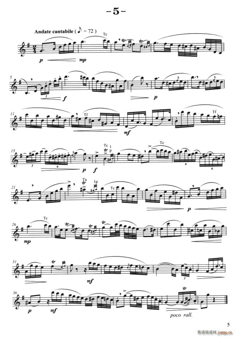 菲林萨克斯管练习曲 5(十字及以上)1