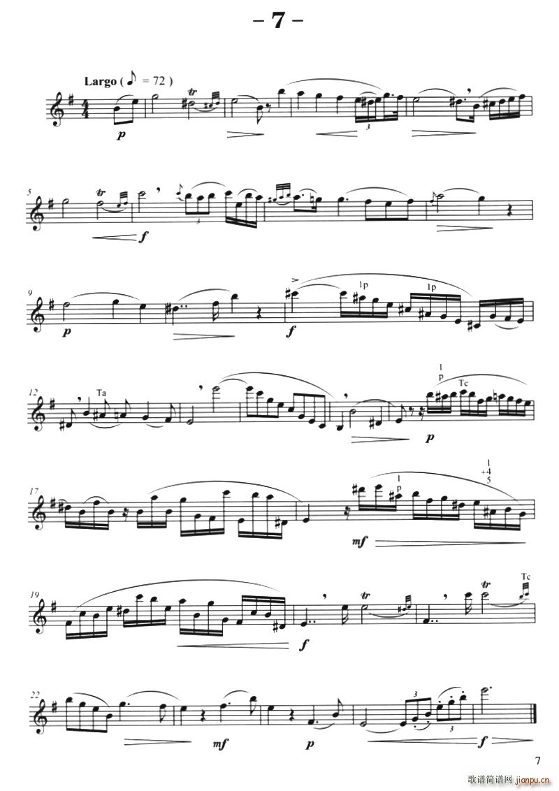菲林萨克斯管练习曲 7(十字及以上)1
