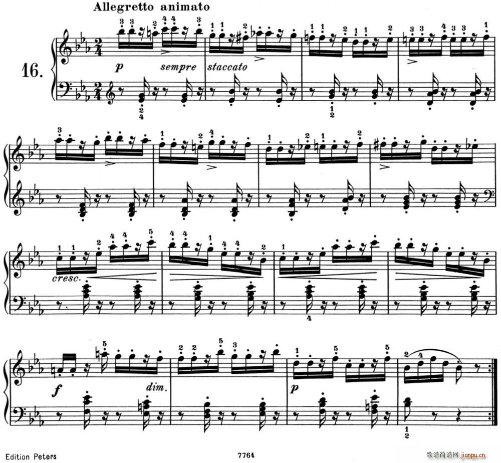 25首车尔尼Op 748练习曲 NO 16(十字及以上)1