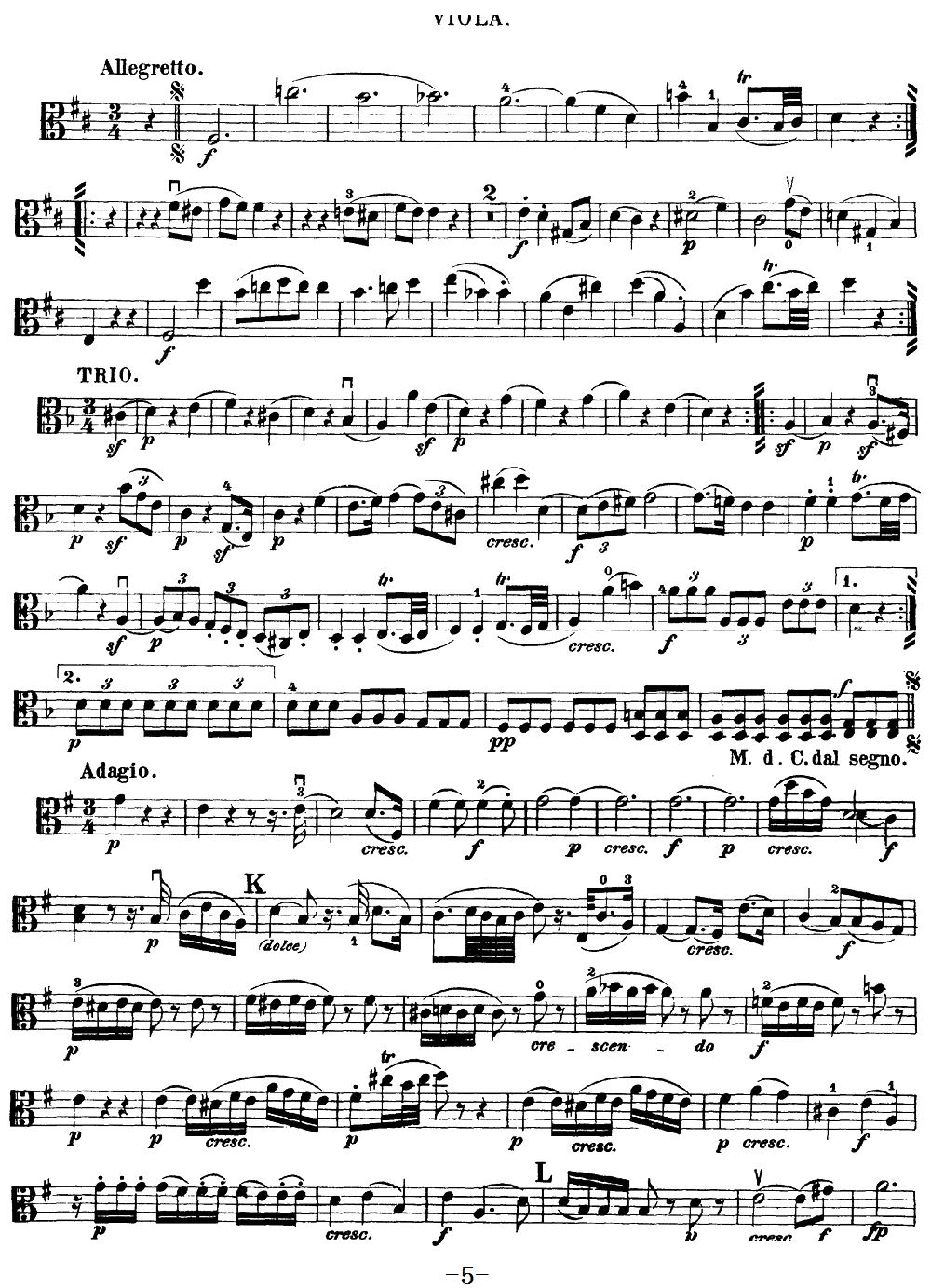 Mozart Quartet No 20 in D Major K 499 Viola(十字及以上)5