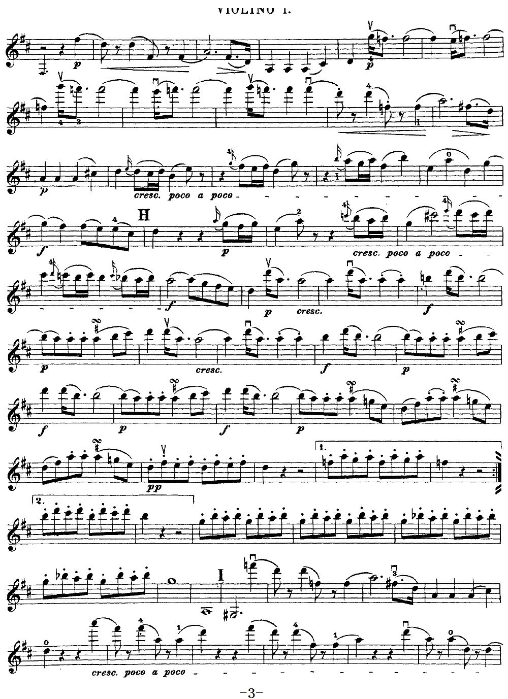 Mozart Quartet No 20 in D Major K 499 Violin 1(十字及以上)3