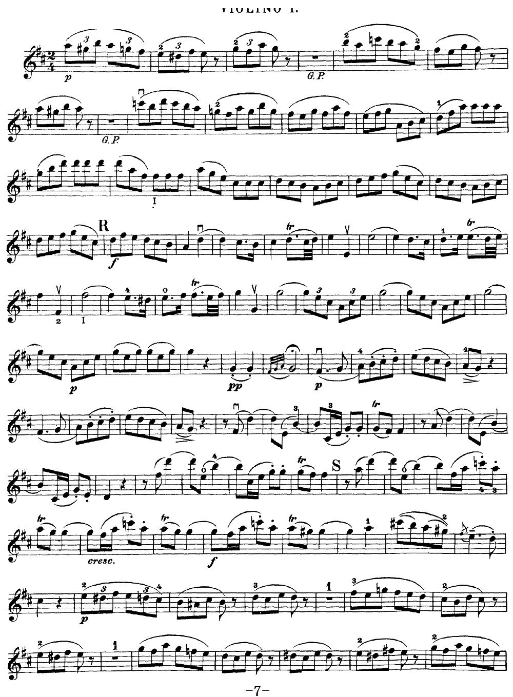 Mozart Quartet No 20 in D Major K 499 Violin 1(十字及以上)7