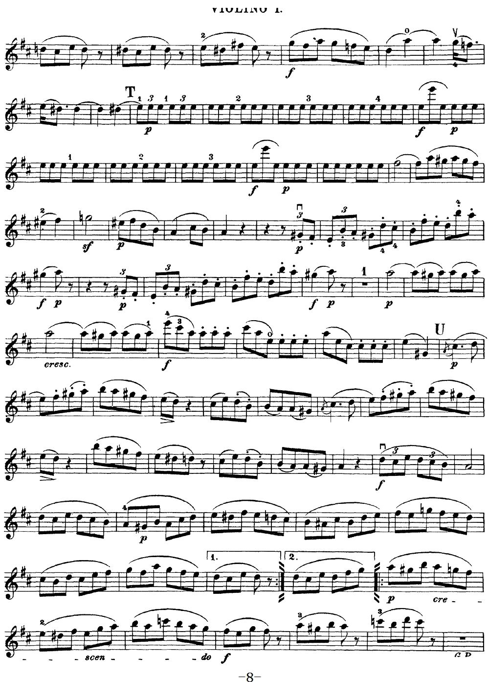 Mozart Quartet No 20 in D Major K 499 Violin 1(十字及以上)8