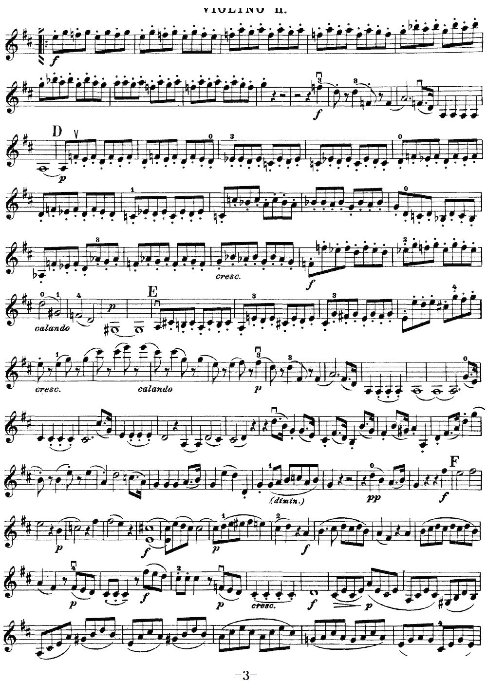 Mozart Quartet No 20 in D Major K 499 Violin 2(十字及以上)6