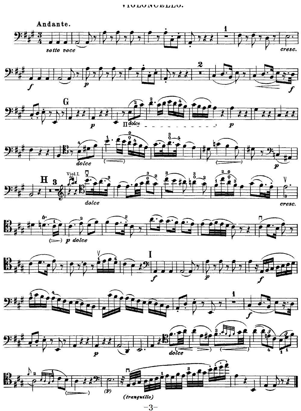 Mozart Quartet No 21 in D Major K 575 Cello(十字及以上)3