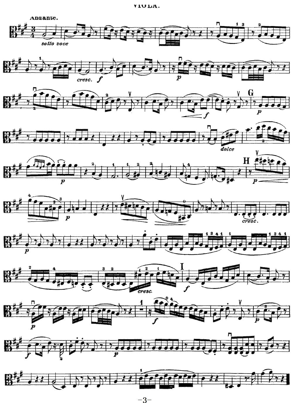 Mozart Quartet No 21 in D Major K 575 Viola(十字及以上)3