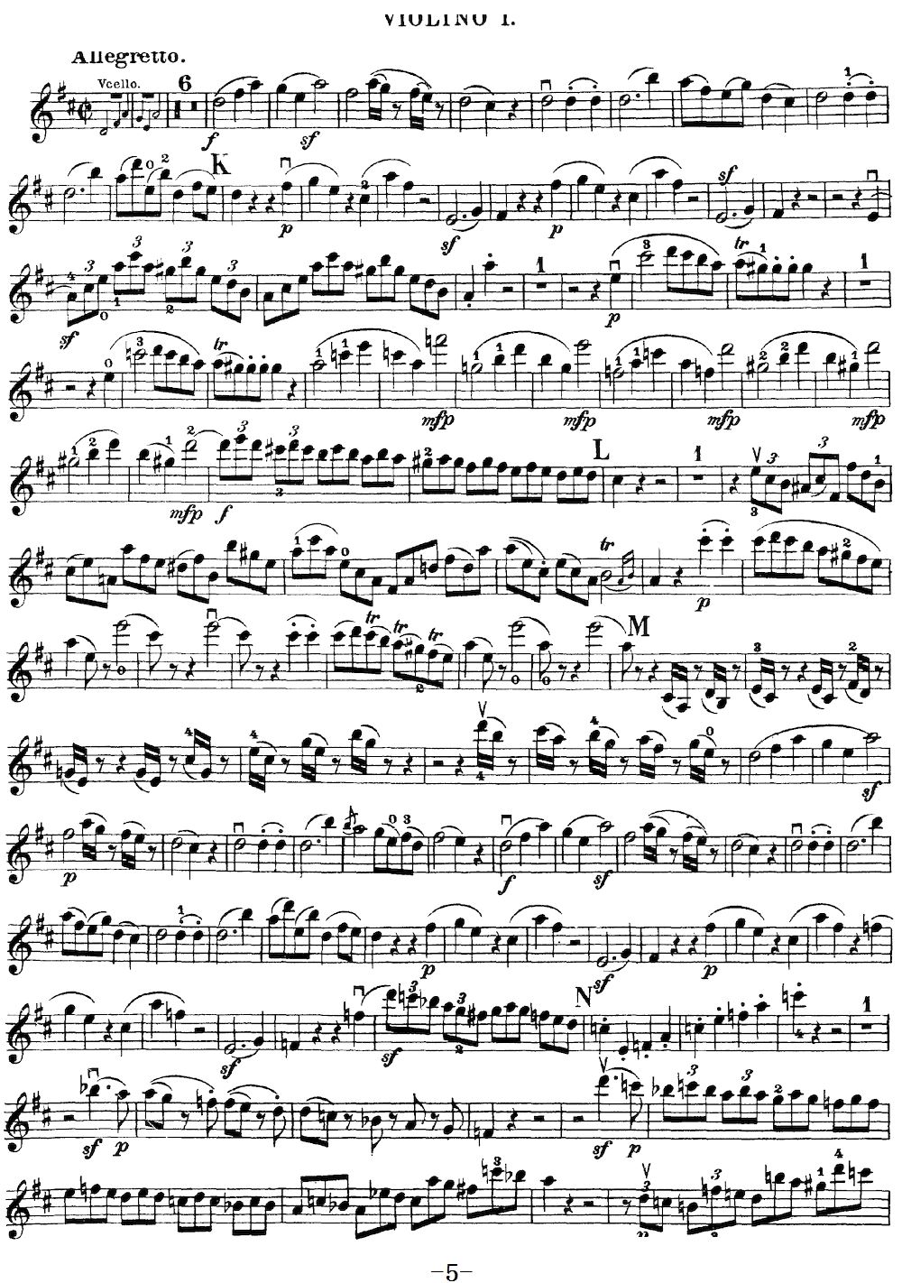 Mozart Quartet No 21 in D Major K 575 Violin 1(十字及以上)5