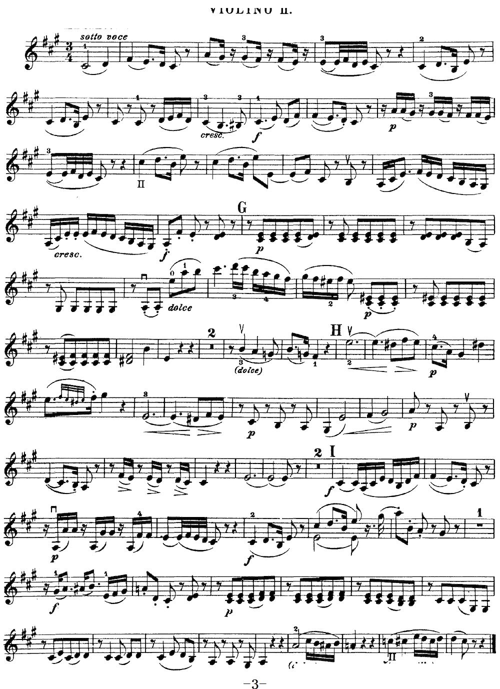 Mozart Quartet No 21 in D Major K 575 Violin 2(十字及以上)3