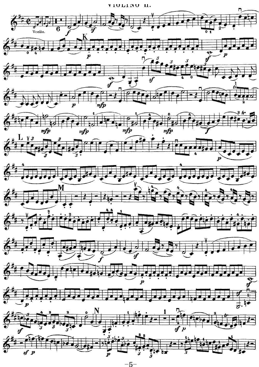 Mozart Quartet No 21 in D Major K 575 Violin 2(十字及以上)5