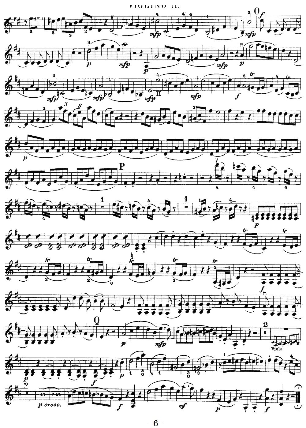 Mozart Quartet No 21 in D Major K 575 Violin 2(十字及以上)6