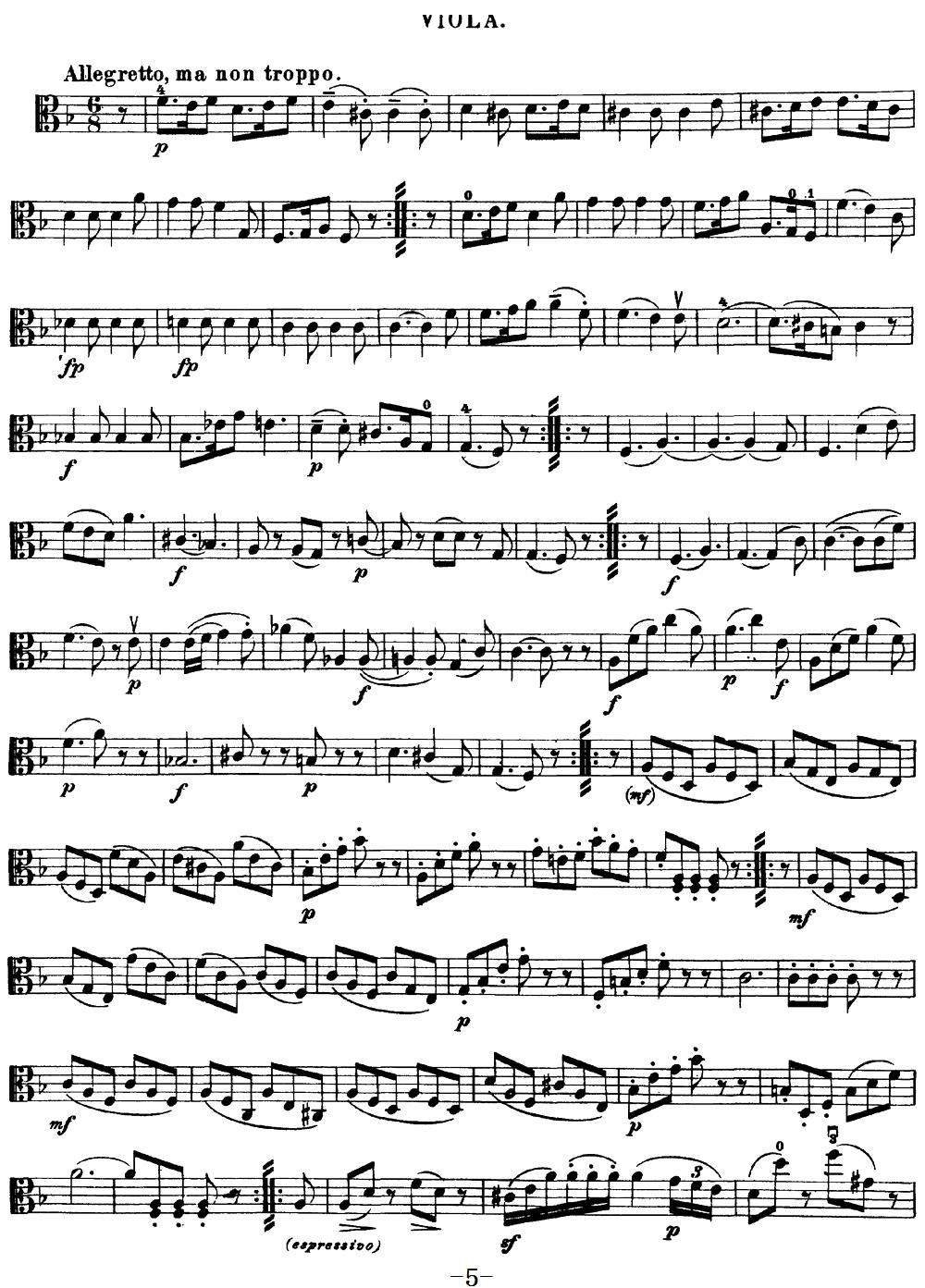 Mozart Quartet No 15 in D Minor K 421 Viola(十字及以上)5
