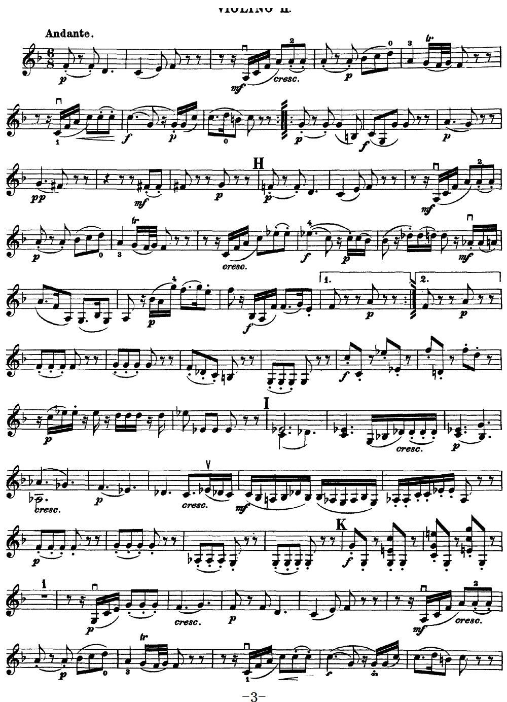 Mozart Quartet No 15 in D Minor K 421 Violin 2(十字及以上)3