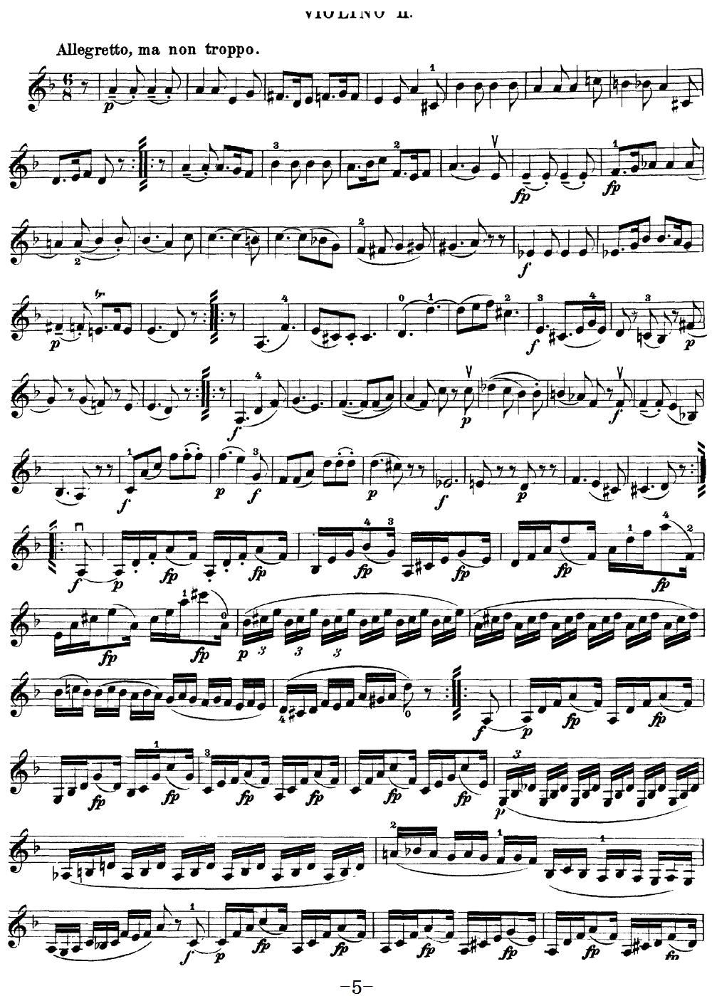 Mozart Quartet No 15 in D Minor K 421 Violin 2(十字及以上)5
