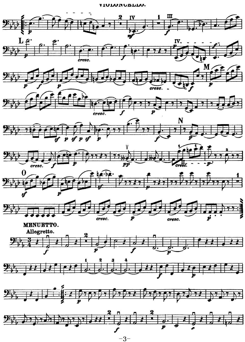 Mozart Quartet No 16 in Eb Major K 428 Cello(十字及以上)3