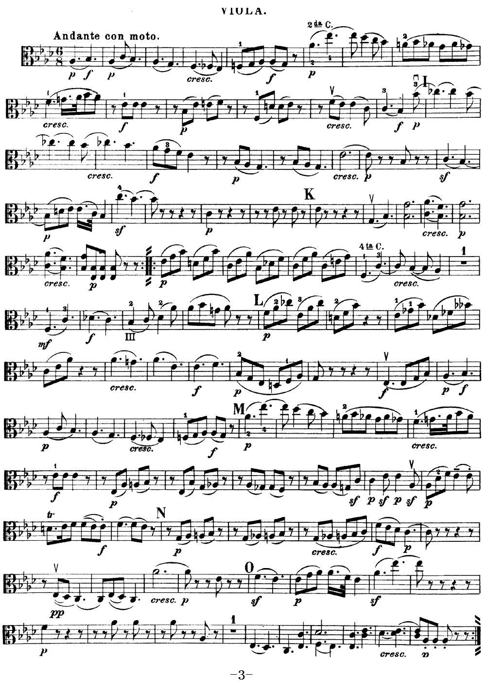 Mozart Quartet No 16 in Eb Major K 428 Viola(十字及以上)3