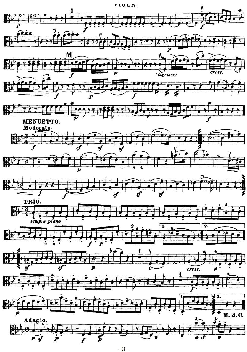 Mozart Quartet No 17 in Bb Major K 458 Viola(十字及以上)3
