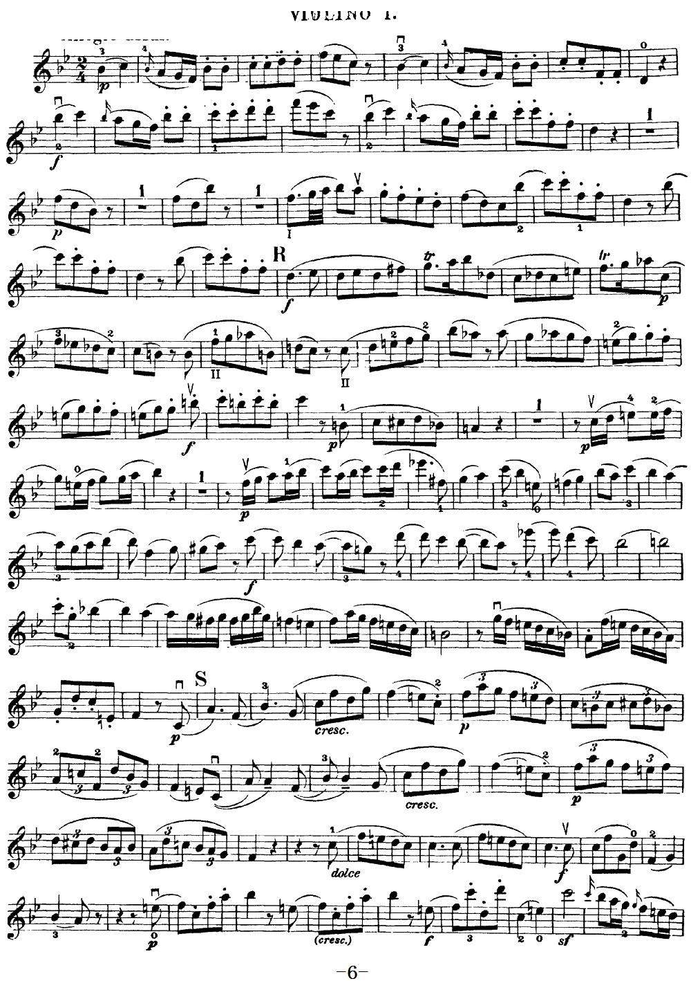 Mozart Quartet No 17 in Bb Major K 458 Violin 1(十字及以上)6