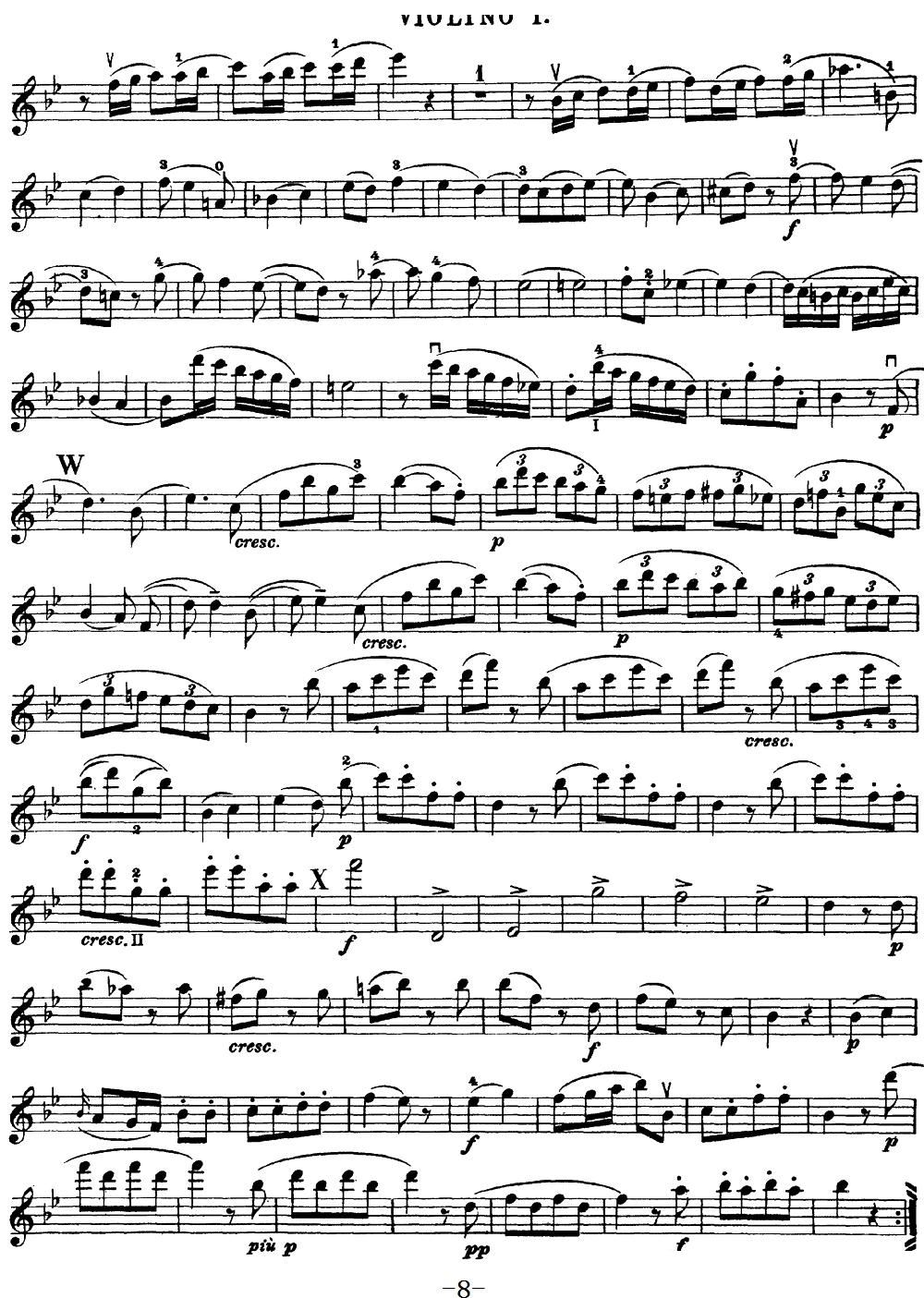 Mozart Quartet No 17 in Bb Major K 458 Violin 1(十字及以上)8