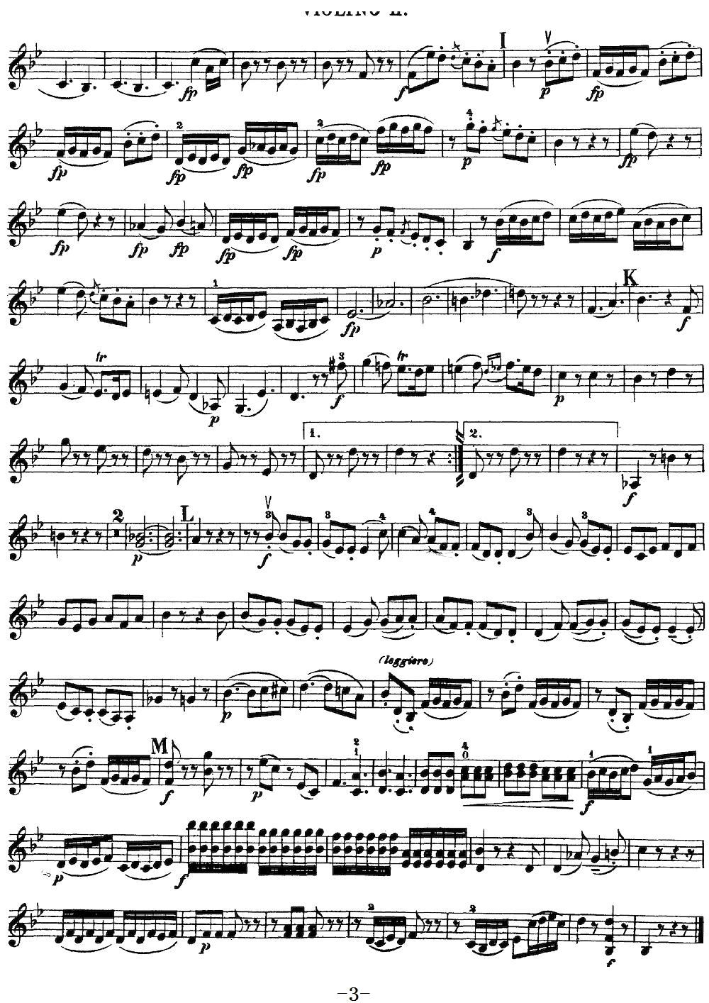 Mozart Quartet No 17 in Bb Major K 458 Violin 2(十字及以上)3