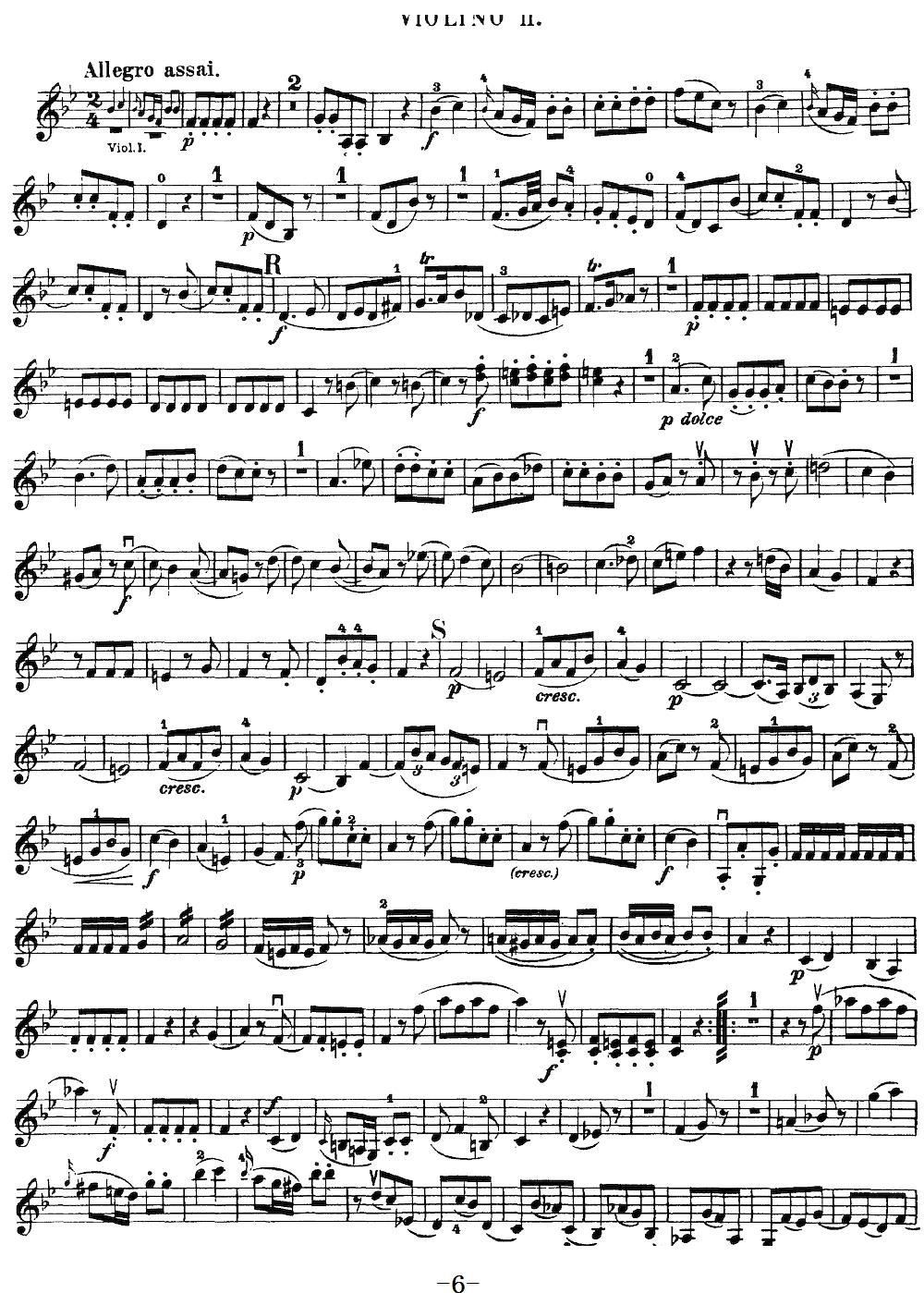 Mozart Quartet No 17 in Bb Major K 458 Violin 2(十字及以上)6