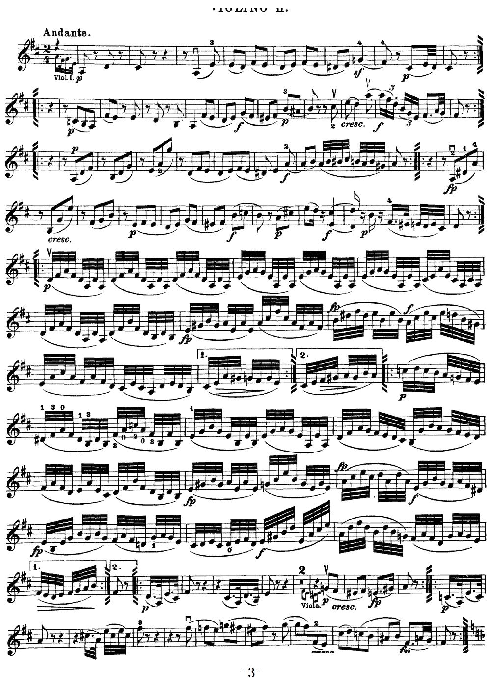 Mozart Quartet No 18 in A Major K 464 Violin 2(十字及以上)3