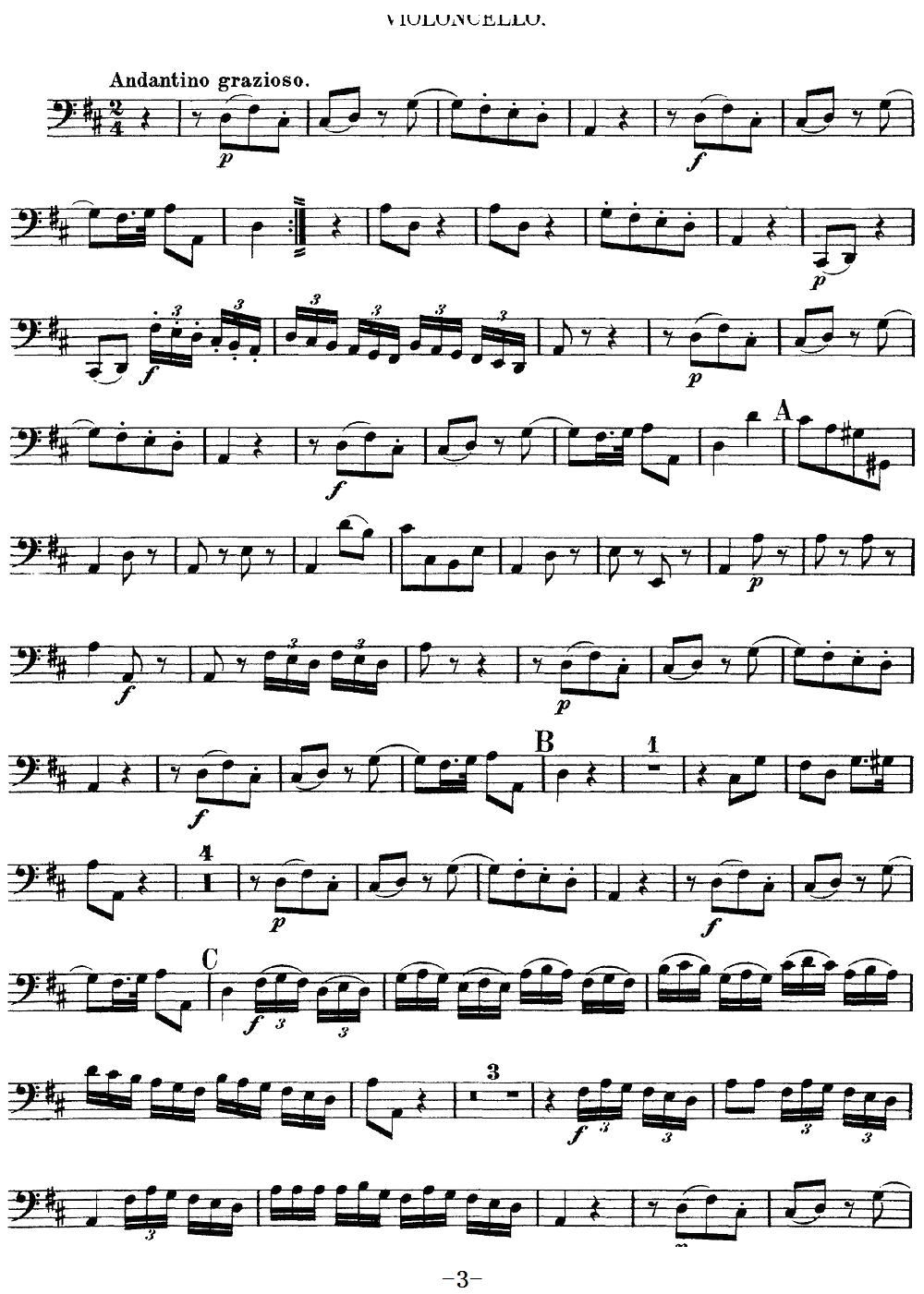 Mozart Quartet No 13 in D Minor K 173 Cello(十字及以上)3