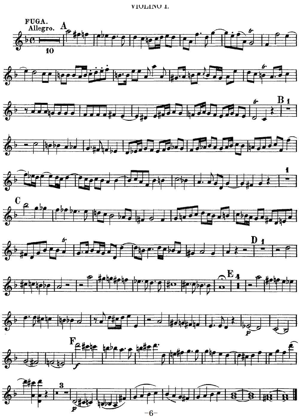 Mozart Quartet No 13 in D Minor K 173 Violin 1(十字及以上)6